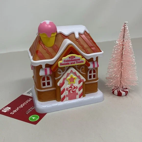 Cobblestones Sweets & Treats miniature house decor & bottlebrush pink tree new - Picture 8 of 16